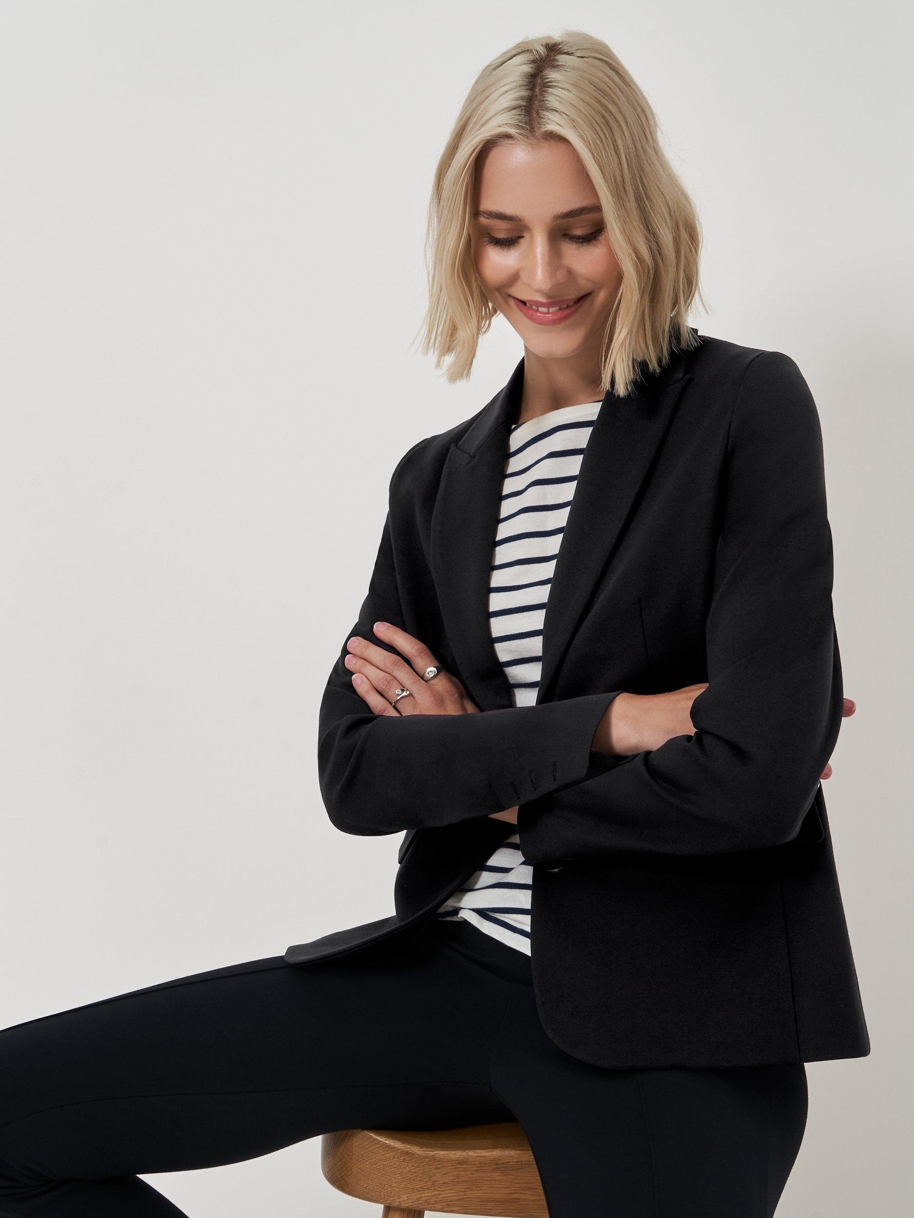 Crew Clothing Ponte Blazer, Black