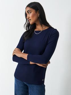 Crew Clothing Soft Modal Top, Navy Blue, Navy Blue