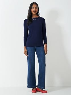 Crew Clothing Soft Modal Top, Navy Blue - view 2, Navy Blue