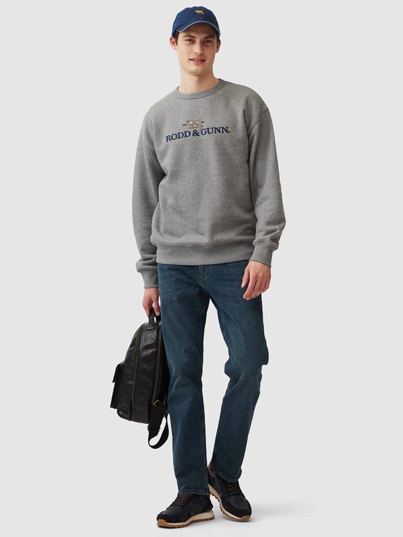 Product image 2 of 5, which shows Rodd & Gunn Gunn Cotton Blend Logo Embroidered Sweater, Slate, S