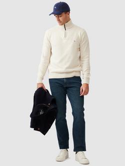 Rodd & Gunn Merrick Bay Knitted Cotton Quarter Zip Neck Jumper - view 2, Oat