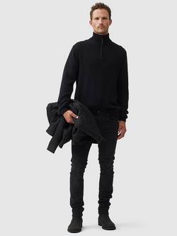 Rodd & Gunn Merrick Bay Knitted Cotton Quarter Zip Neck Jumper - view 2, Onyx