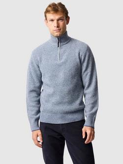 Rodd & Gunn Robbies Road Lambswool Quarter Zip Neck Jumper, Surf
