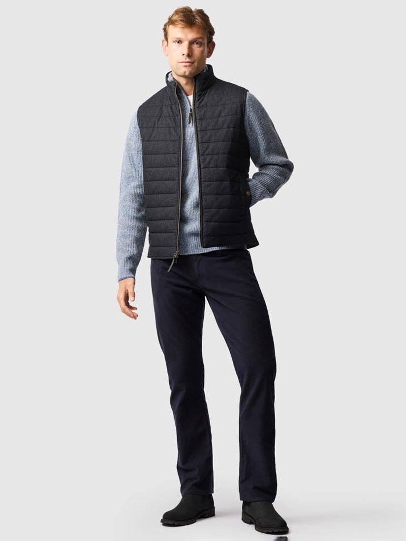 Product image 2 of 5, which shows Rodd & Gunn Robbies Road Lambswool Quarter Zip Neck Jumper, Surf, XS