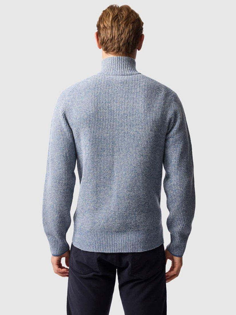 Product image 3 of 5, which shows Rodd & Gunn Robbies Road Lambswool Quarter Zip Neck Jumper, Surf, XS
