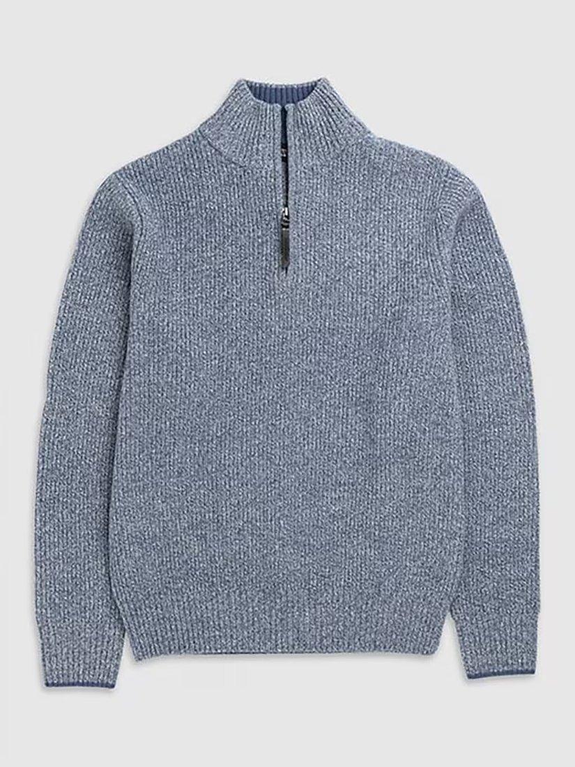 Product image 4 of 5, which shows Rodd & Gunn Robbies Road Lambswool Quarter Zip Neck Jumper, Surf, XS