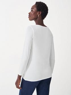 Crew Clothing Jemma Boat Neck Top - view 2, White
