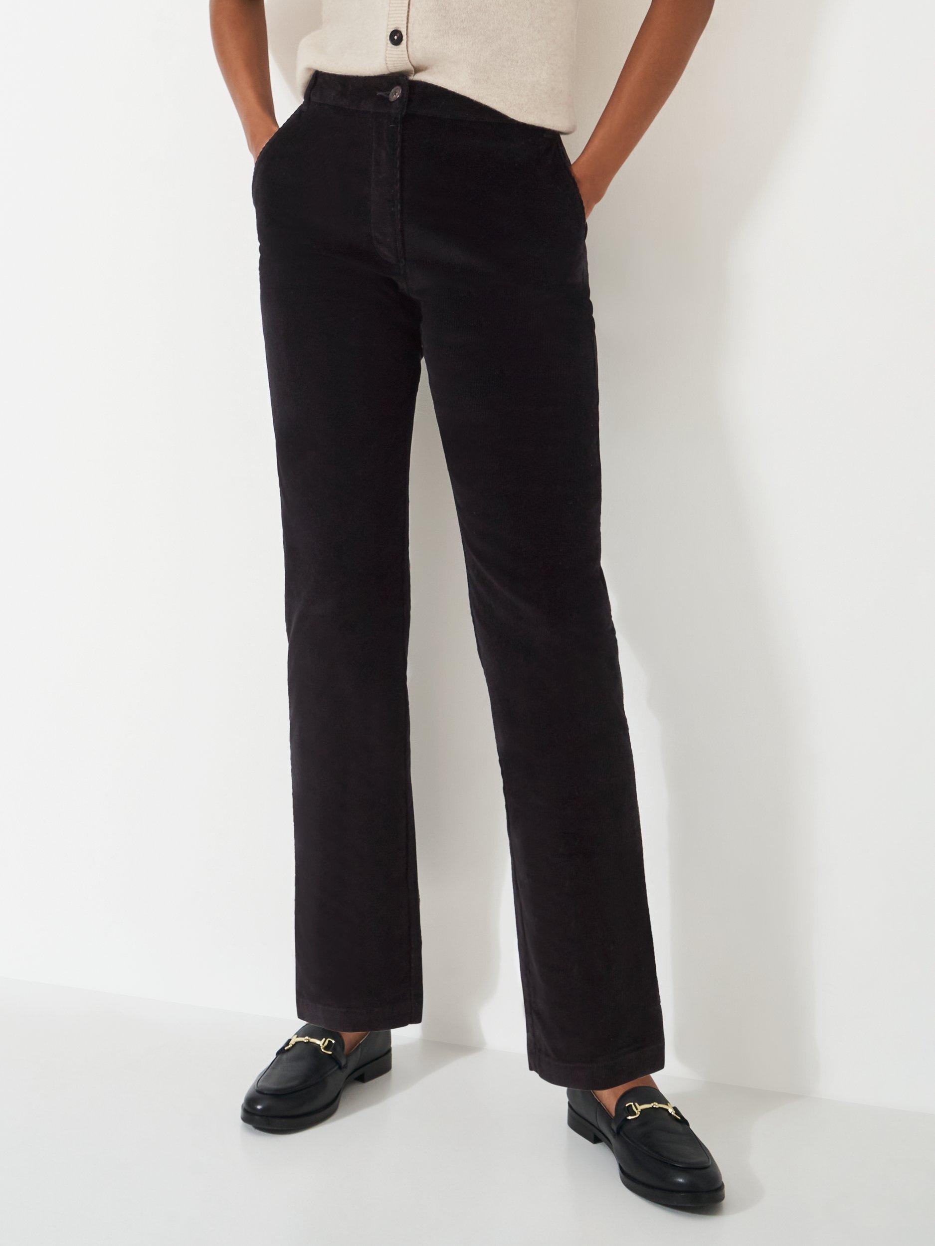 Crew Clothing Corduroy Tapered Trousers, Black
