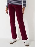 Crew Clothing Corduroy Tapered Trousers, Berry Red