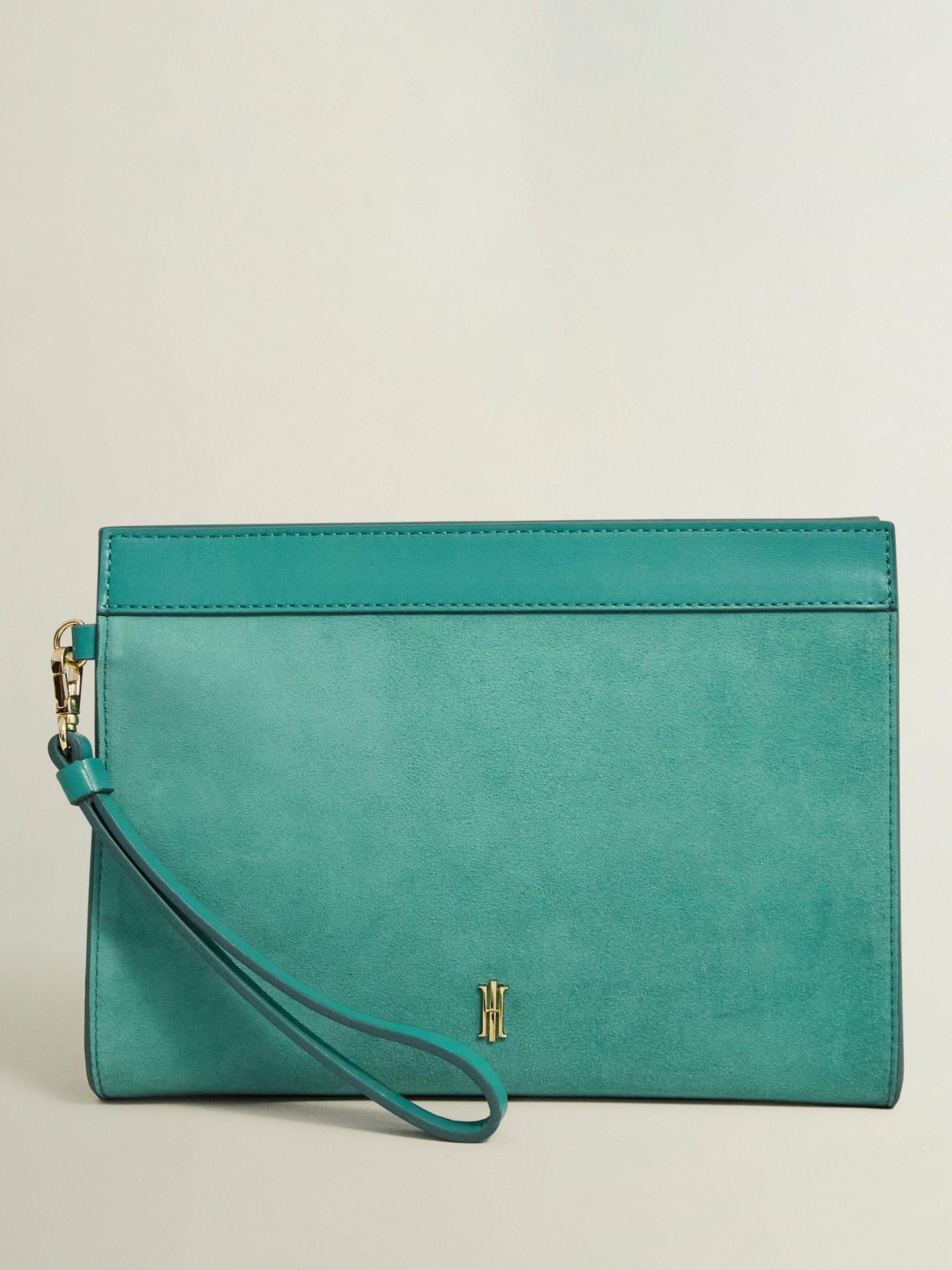 Turquoise Leather Clutch / Women clutches / Every day clutch / Aqua Leather Bag / Small Bag / Gifts For Her / Wristlet Purse 2024