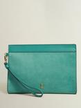 Hobbs Catherine Leather Wristlet Bag, Deep Aqua