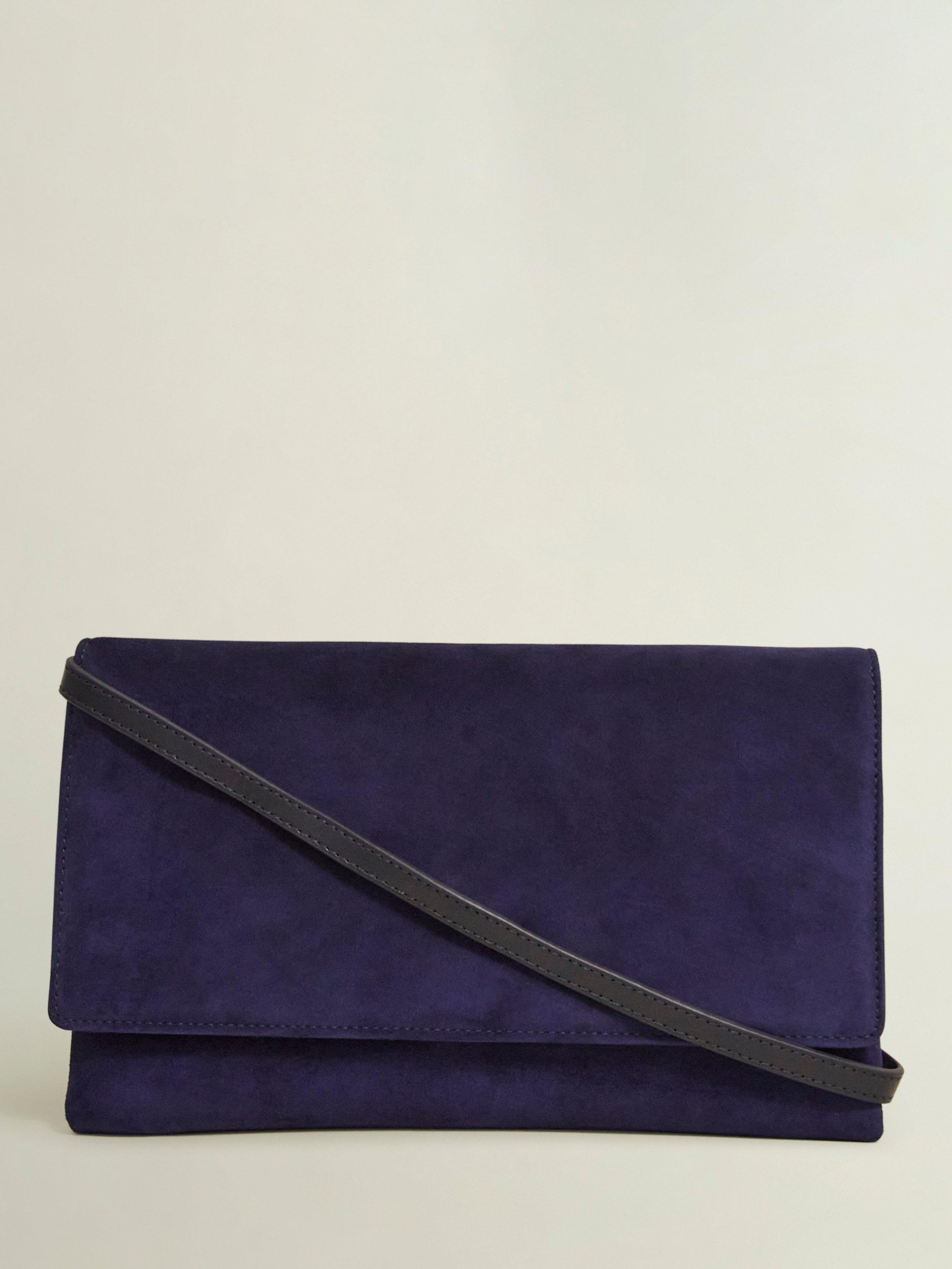 Navy blue suede clutch bag handbags on sale