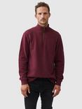 Rodd & Gunn Alton Ave Cotton Quarter Zip Neck Sweatshirt, Berry