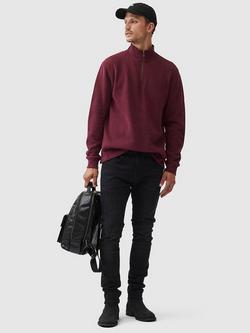 Rodd & Gunn Alton Ave Cotton Quarter Zip Neck Sweatshirt - view 2, Berry