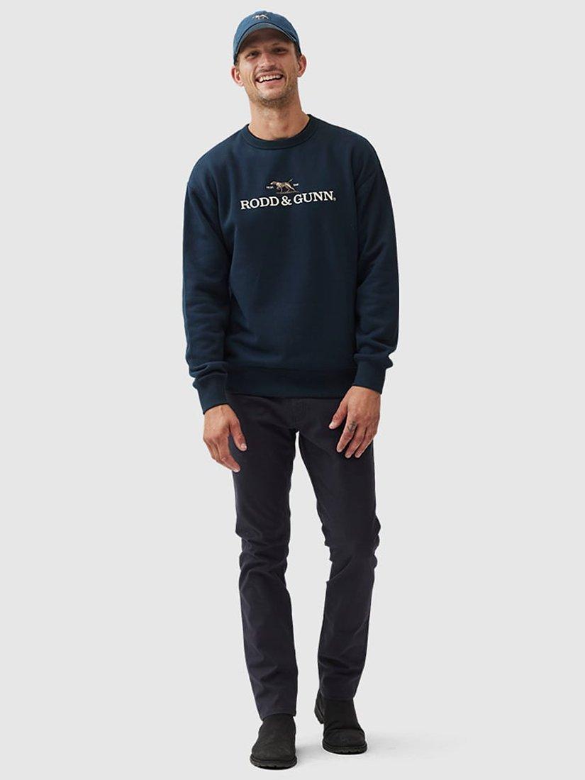 Product image 2 of 5, which shows Rodd & Gunn Gunn Cotton Blend Logo Embroidered Sweater, Lake, S