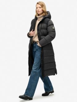 Superdry Ripstop Longline Puffer Jacket - view 2, Black