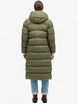 Superdry Ripstop Longline Puffer Jacket, Dusty Olive Green - view 2, Dusty Olive Green