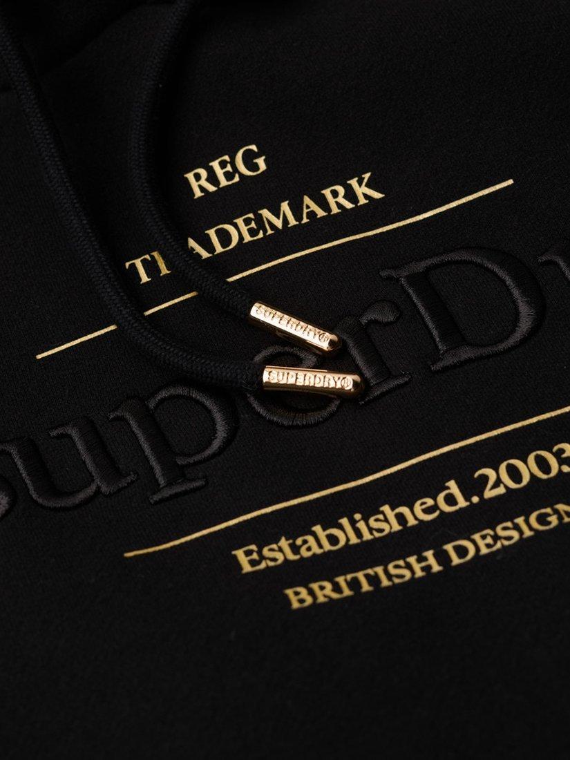 Product image 5 of 5, which shows Superdry Luxe Metallic Logo Hoodie, Black, 12