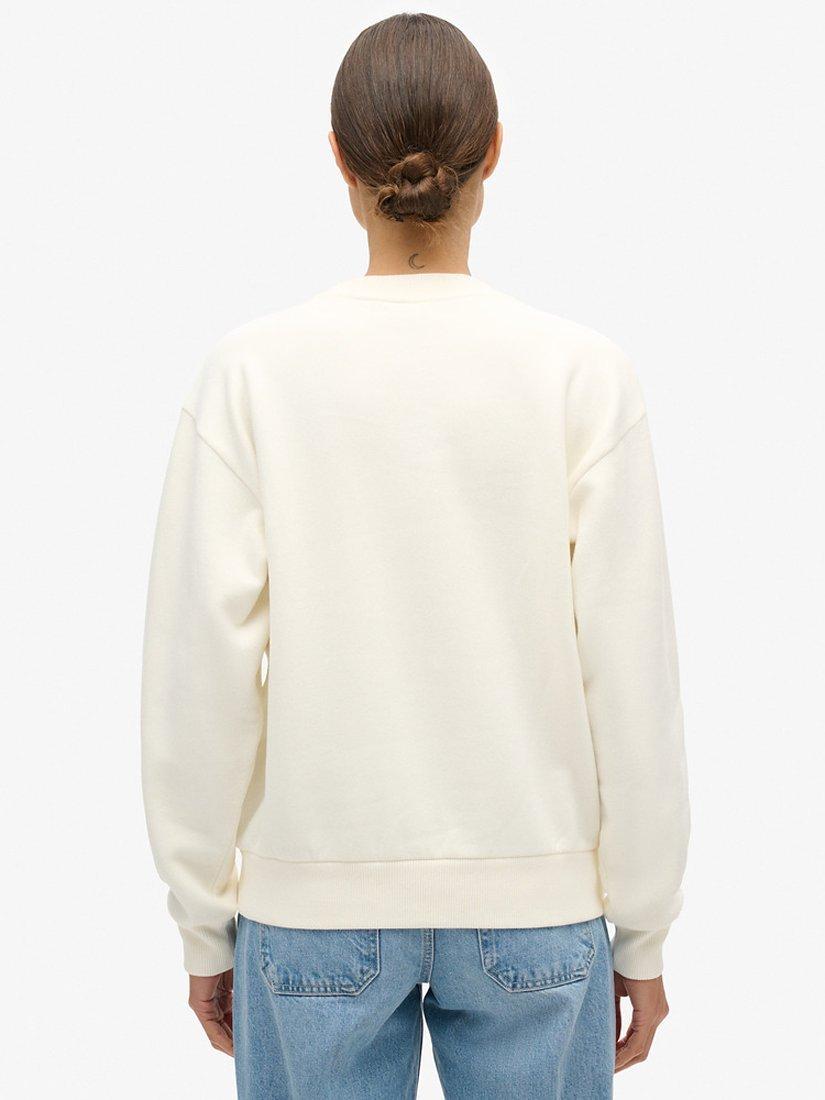 Product image 2 of 3, which shows Superdry Essential Logo Sweatshirt, Off White, 12