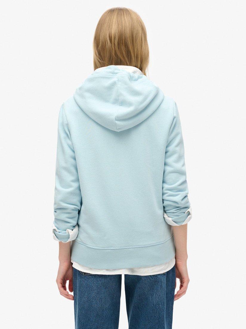 Product image 4 of 5, which shows Superdry Essential Logo Zip Hoodie, Winter Sky Blue, 6