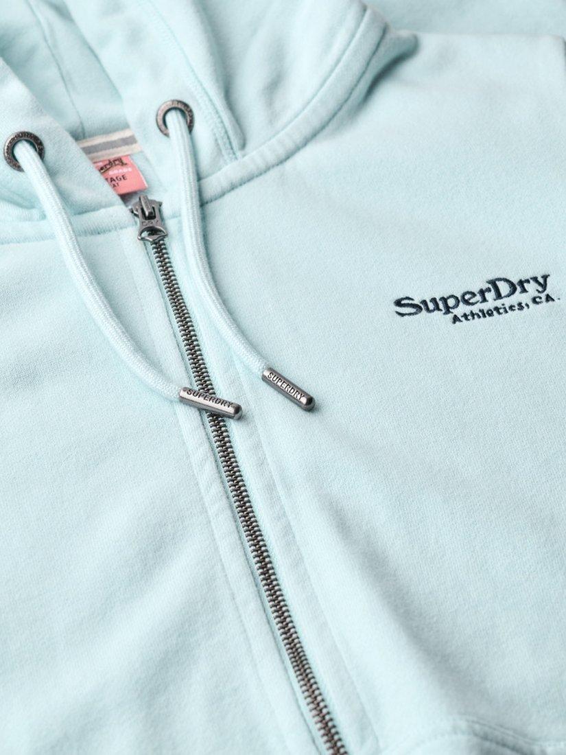 Product image 5 of 5, which shows Superdry Essential Logo Zip Hoodie, Winter Sky Blue, 6