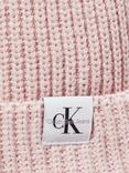 Calvin Klein Jeans Kids' Monogram Ribbed Beanie, Peach Whip