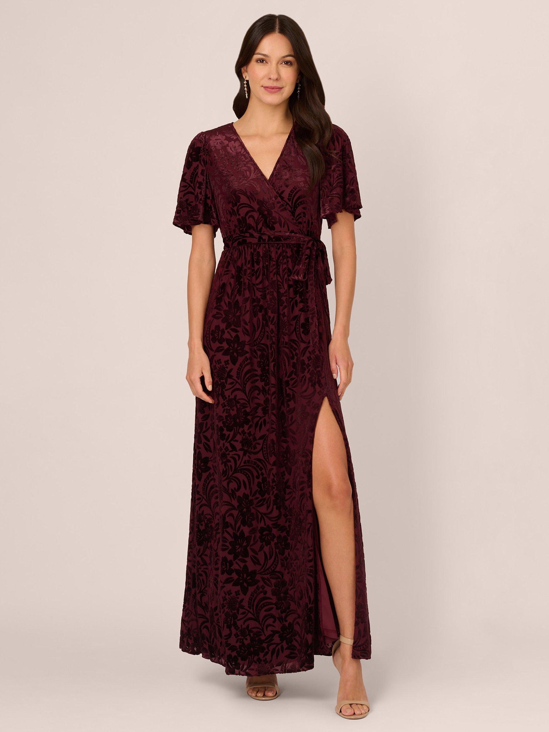 Floral burnout velvet maxi dress shop