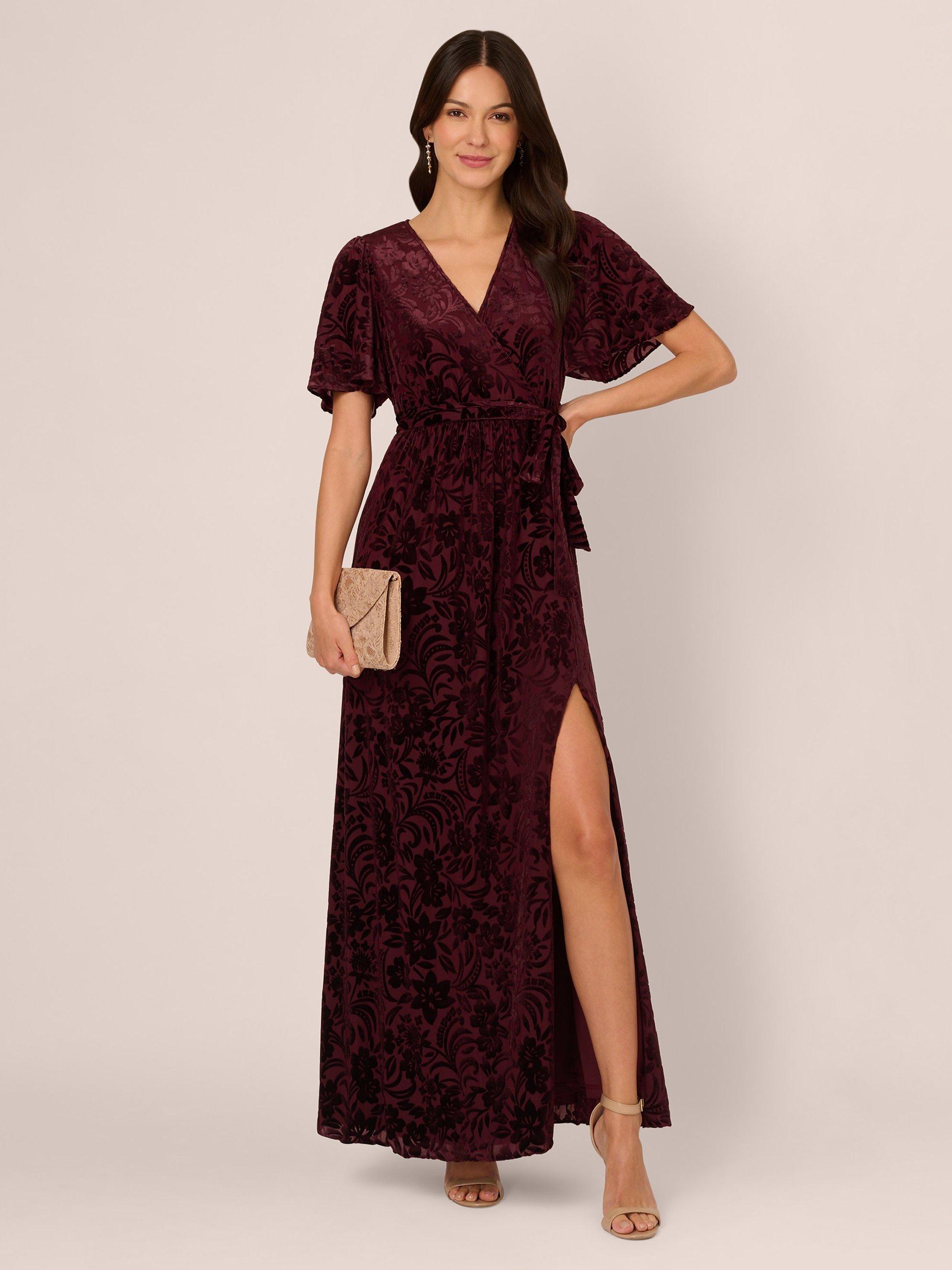 Floral burnout velvet maxi dress 4si3nna store