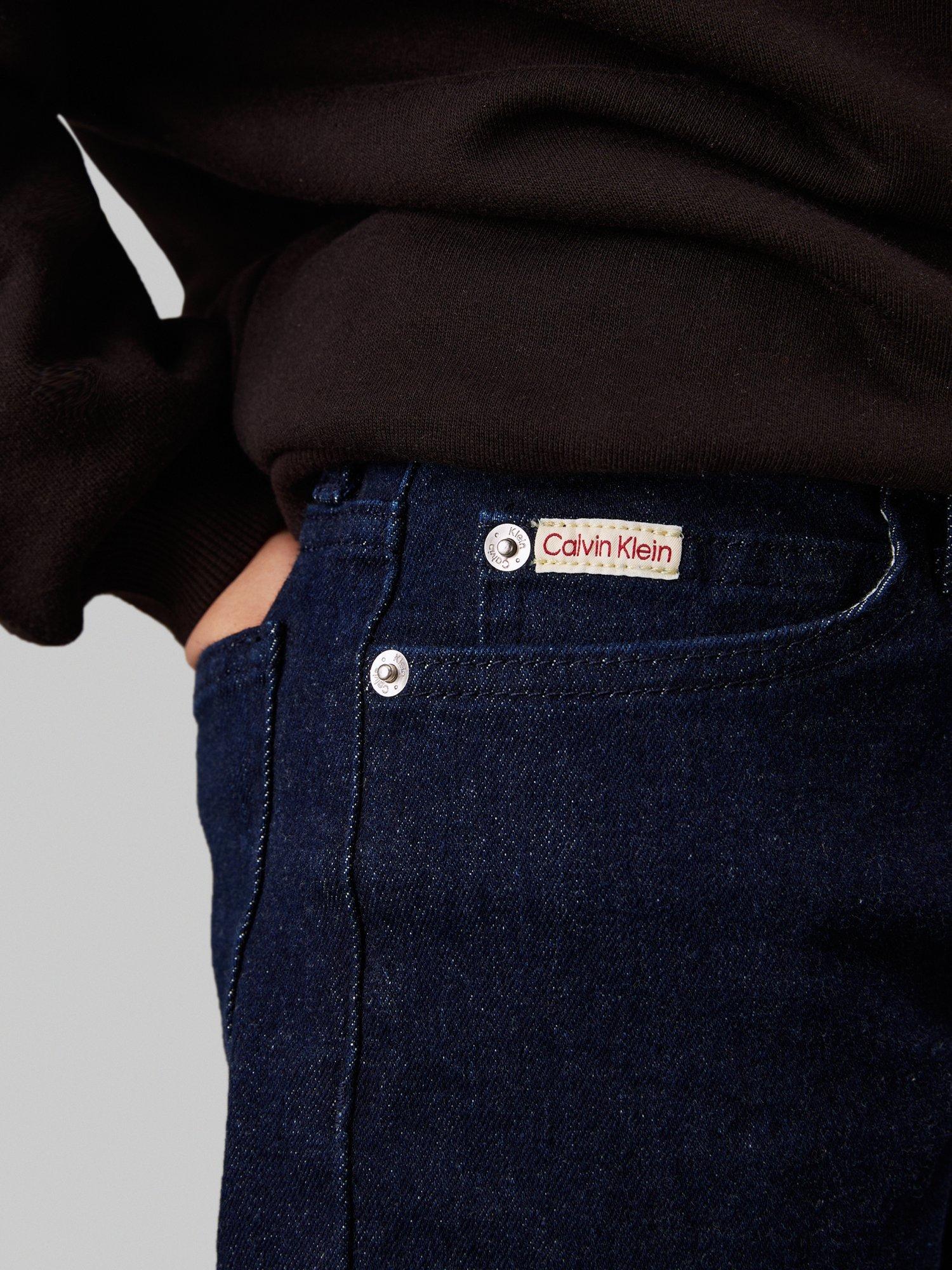 Product image 3 of 4, which shows Calvin Klein Kids' Wide Leg Jeans, Dark Blue, 8 years
