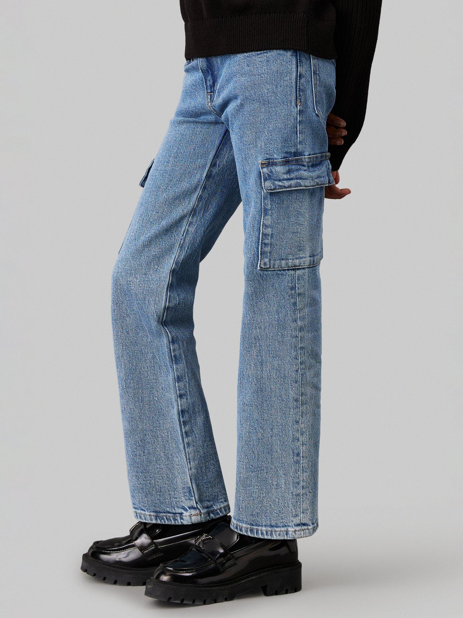 Product image 1 of 4, which shows Calvin Klein Kids' Straight Fit Jeans, Light Blue, 6 years