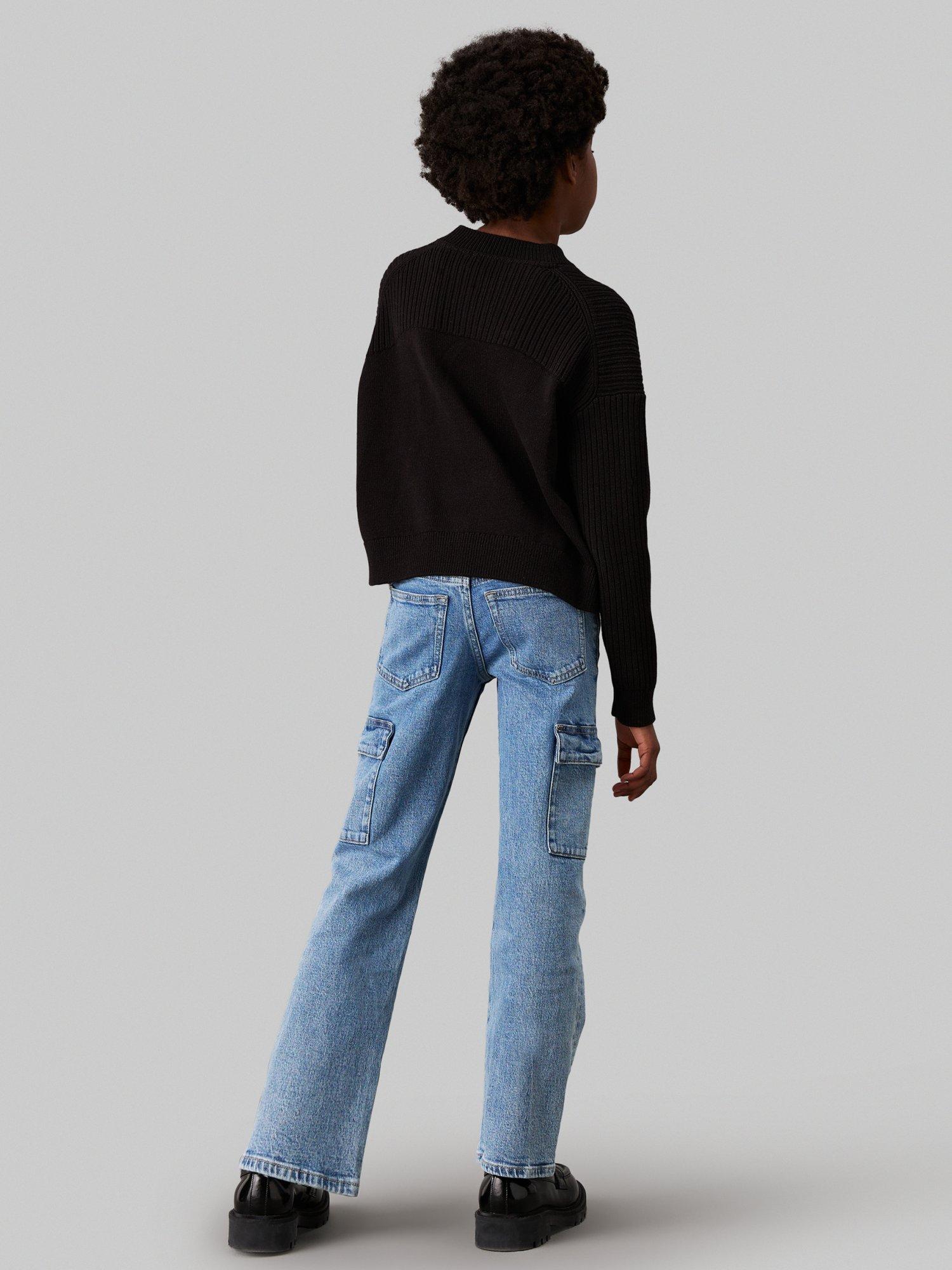 Product image 2 of 4, which shows Calvin Klein Kids' Straight Fit Jeans, Light Blue, 6 years