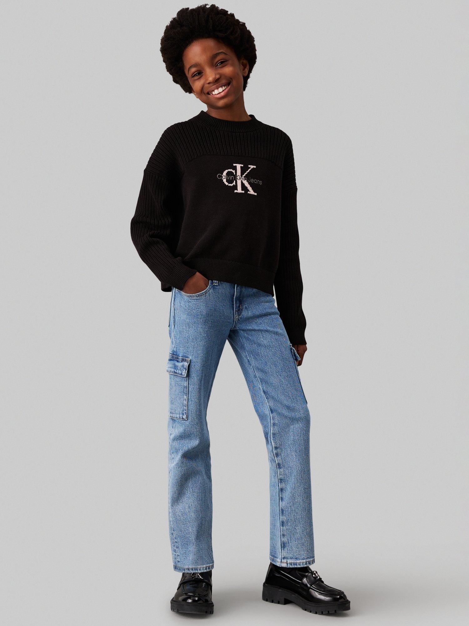 Product image 4 of 4, which shows Calvin Klein Kids' Straight Fit Jeans, Light Blue, 6 years