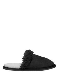 Celtic & Co. Men's Sheepskin Mule Slippers, Black