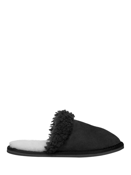 Celtic & Co. Men's Sheepskin Mule Slippers, Black