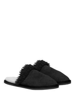 Celtic & Co. Men's Sheepskin Mule Slippers - view 2, Black