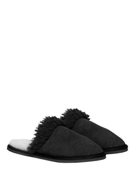 Celtic & Co. Men's Sheepskin Mule Slippers - view 2, Black