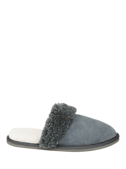 Celtic & Co. Men's Sheepskin Mule Slippers, Dark Grey
