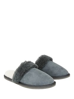Celtic & Co. Men's Sheepskin Mule Slippers - view 2, Dark Grey