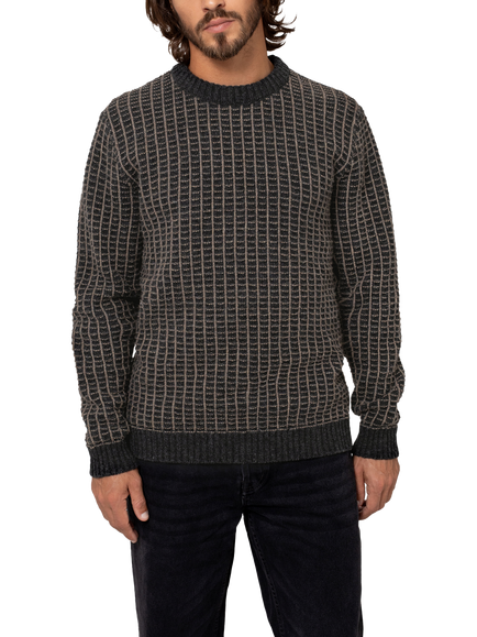 Celtic & Co. Wool Contrast Stitch Jumper, Charcoal, Charcoal