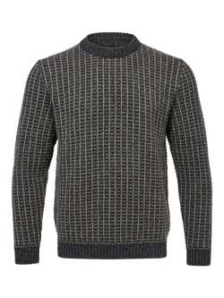 Celtic & Co. Wool Contrast Stitch Jumper, Charcoal - view 2, Charcoal