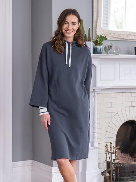 Celtic & Co. Funnel Neck Sweater Dress, Navy, Navy