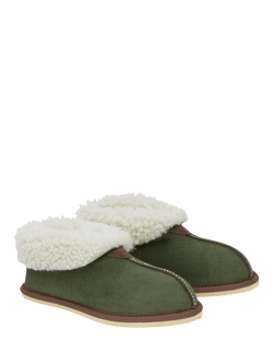 Celtic & Co. Sheepskin Bootee Slippers - view 2, Moss