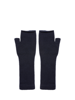Celtic & Co. Super Soft Pure Wool Wrist Warmers - view 2, Dark Navy