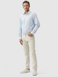 Lowcliffe Micro Print Cotton Regular Fit Long Sleeve Shirt, Sky