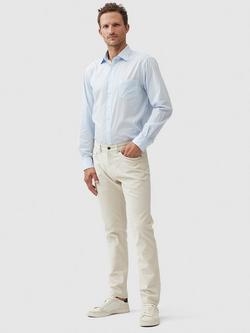 Lowcliffe Micro Print Cotton Regular Fit Long Sleeve Shirt, Sky - view 2, Sky