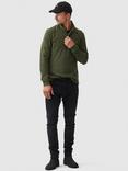 Rodd & Gunn Gunn Cotton Slim Fit Long Sleeve Polo Shirt, Army