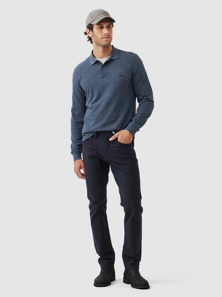 Rodd & Gunn Gunn Cotton Slim Fit Long Sleeve Polo Shirt - view 2, Marine