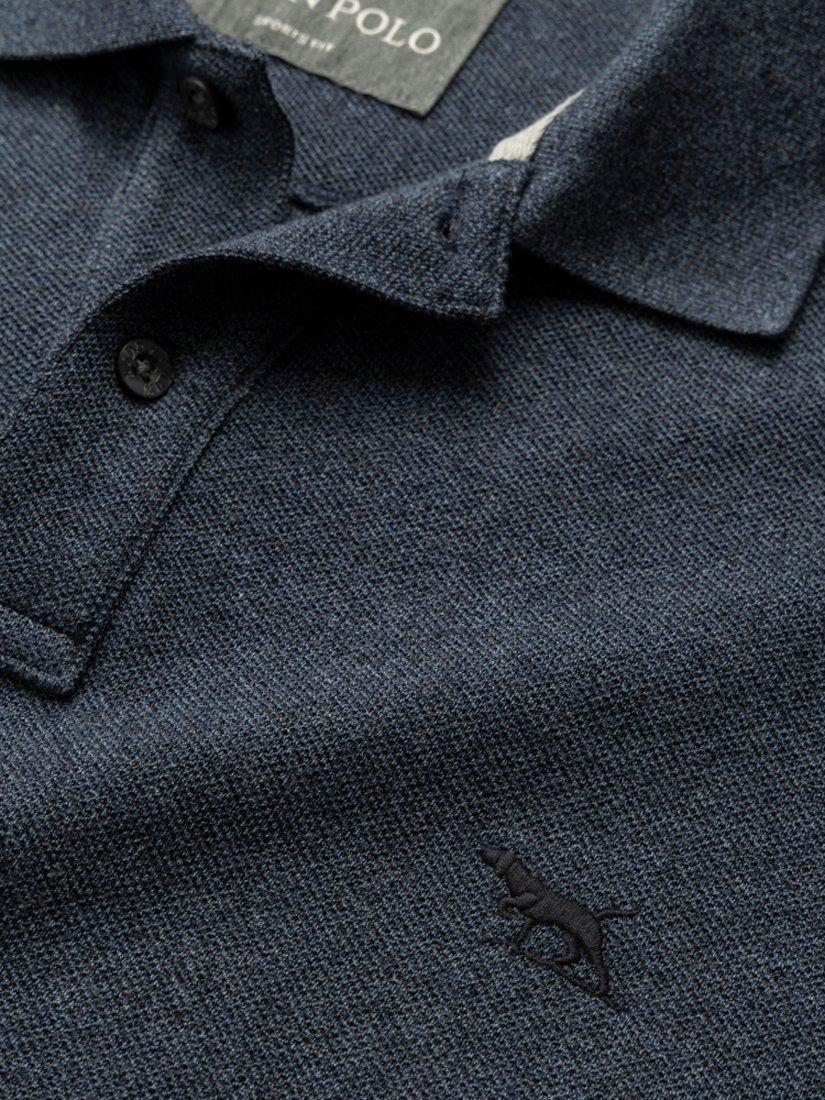 Product image 5 of 5, which shows Rodd & Gunn Gunn Cotton Slim Fit Long Sleeve Polo Shirt, Marine, XS