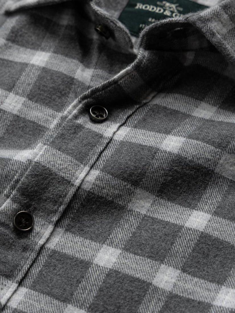 Product image 4 of 4, which shows Rodd & Gunn Mclaren Falls Checked Cotton blend Slim Fit Long Sleeves Shirt, Graphite, M