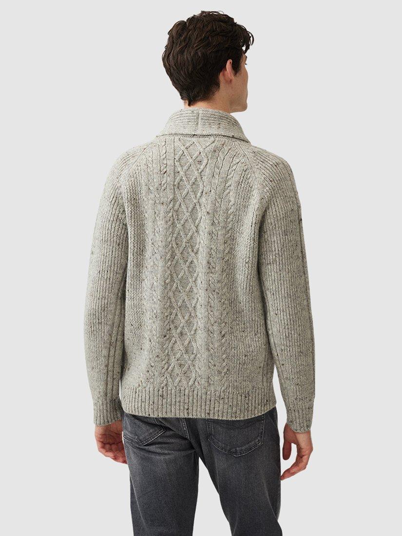 Product image 3 of 5, which shows Rodd & Gunn North East Valley Wool Blend Shawl Neck Cardigan, Vapour, M